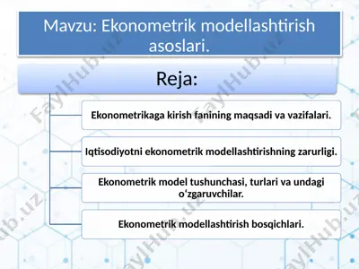 ekonometrik modellashtirish asoslari — PPTX