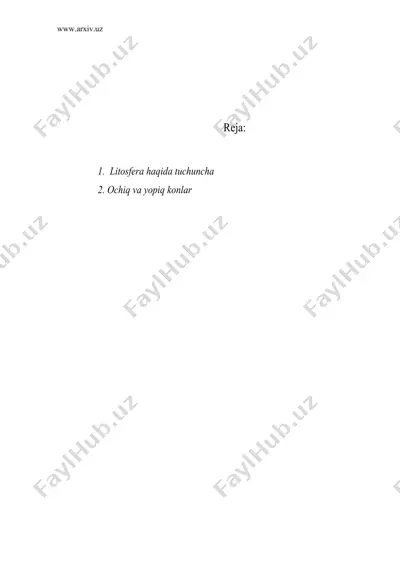 litosfera tushunchasi — DOC