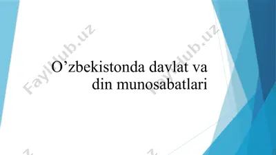 o’zbekistonda davlat va din munosabatlari — PPTX