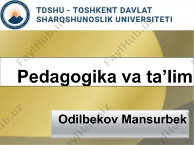 pedagogika va ta’lim — PPTX