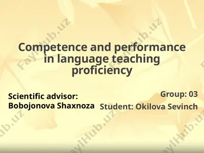 competence and performance in language teaching proficiency — PPTX
