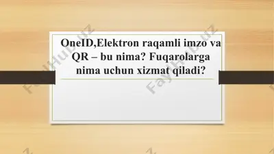 one id - elektron raqamli imzo va qr — PPTX