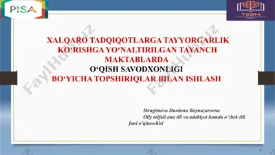 o‘qish savodxonligi bo‘yicha topshiriqlar bilan ishlash — PPTX