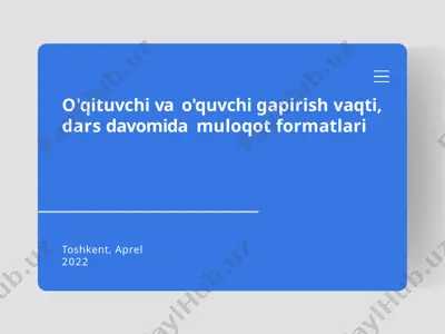 muloqot formatlari va muloqotni tashkil etish — PPTX