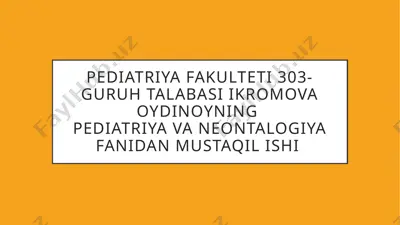 bolalarda ovqatlanish buzilishlar — PPTX
