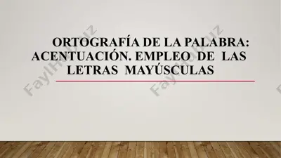 reglas de ortografía en español — PPTX