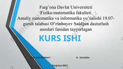 c# dasturlash tilida dialog oynalaridan foydalanib dastur tuzish(colordialog, fontdialog) — PPTX