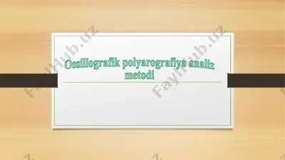 ossillografik polyarografiya analiz metodi — PPTX