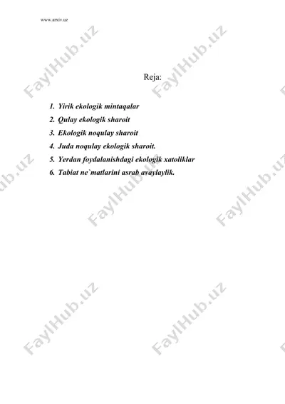 respublikadagi hozirgi ekologik ahvol — DOC