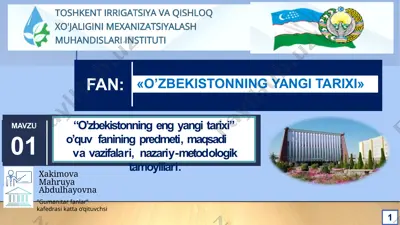 "o'zbekistonning eng yangi tarixi" — PPTX