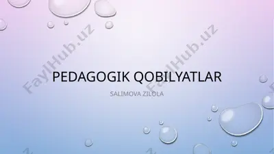 pedagogik qobilyatlar — PPTX