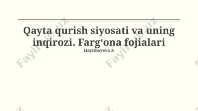 perestroyka siyosati va uning inqirozi. farg‘ona fojialari — PPTX