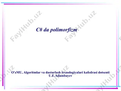 c# da polimorfizm — PPTX