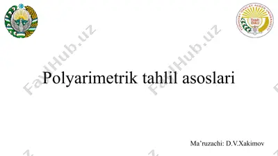 polyarimetrik tahlil asoslari — PPTX
