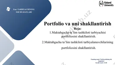 tarbiyachining ish hujjatlari — PPTX