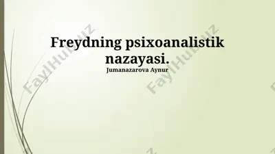 freydning psixoanalistik nazayasi — PPTX