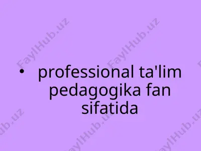 professional ta'lim — PPTX