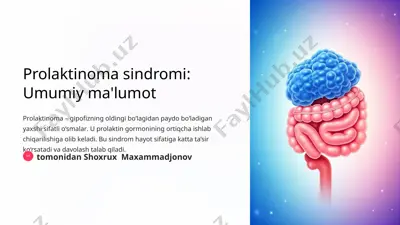 prolaktinoma sindromi: umumiy ma'lumot — PPTX