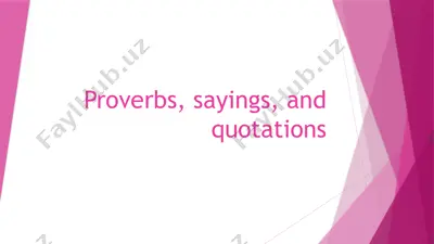 proverbs, sayings, and quotations — PPTX