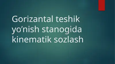 stanogni sozlash — PPTX