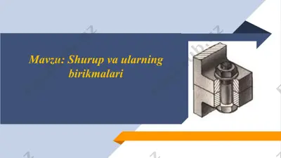 shurup va birikmalari — PPTX