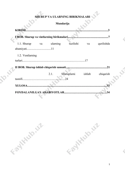 shurup va ularning birikmalari — DOCX