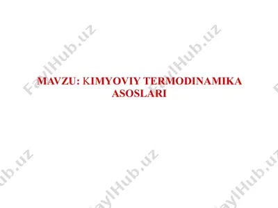kimyoviy termodinamika asoslari — PDF