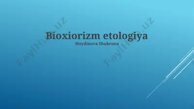 bioxiorizm etologiya — PPTX