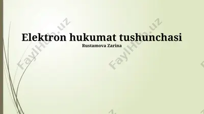 elektron hukumat tushunchasi — PPTX