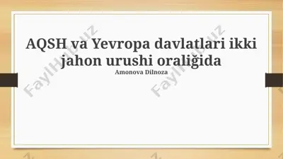 buyuk depressiya va uning ta'siri — PPTX