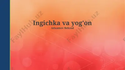 yupqa va qalin materiallarni ishlab chiqarish — PPTX