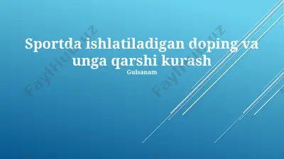 sportda ishlatiladigan doping va unga qarshi kurash — PPTX