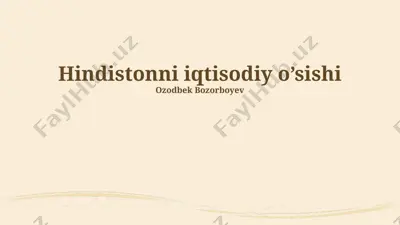 hindistonni iqtisodiy o’sishi — PPTX