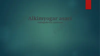 alkimyogar asari — PPTX