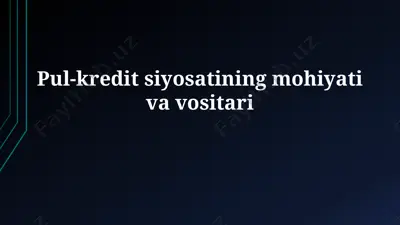 pul-kredit siyosati — PPTX