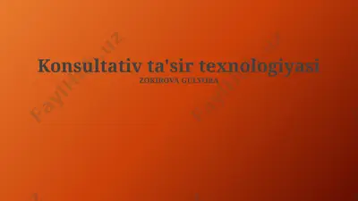 konsultativ ta'sir texnologiyasi — PPTX