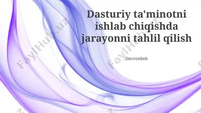 dasturiy ta'minotni ishlab chiqishda jarayonni tahlil qilish — PPTX