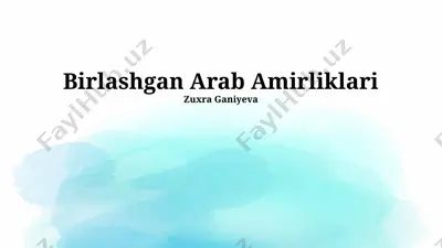 birlashgan arab amirliklari — PPTX