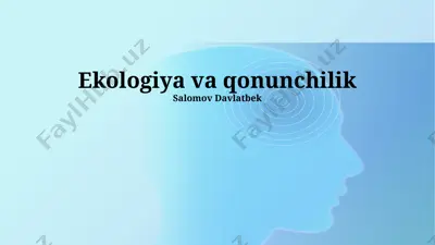 ekologiya va qonunchilik — PPTX
