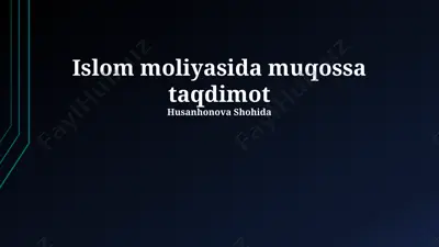 islom moliyasida muqossa taqdimot — PPTX