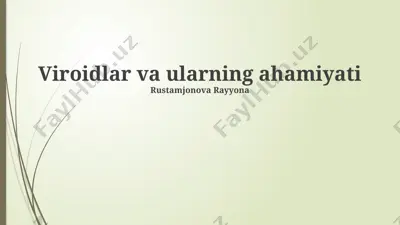 viroidlar va ularning ahamiyati — PPTX