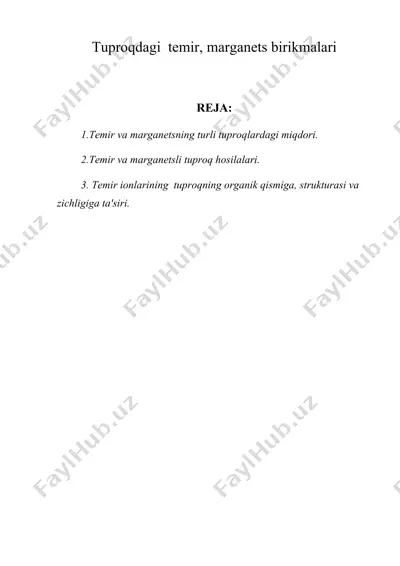 tuproqdagi temir, marganets birikmalari — DOC