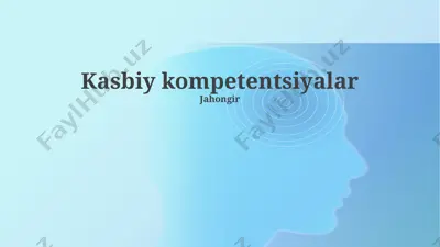 kasbiy kompetentsiyalar — PPTX