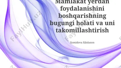 yer resurslaridan samarali foydalanish muammolari — PPTX
