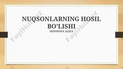 zararlarning aniqlash va qoplash usullari — PPTX