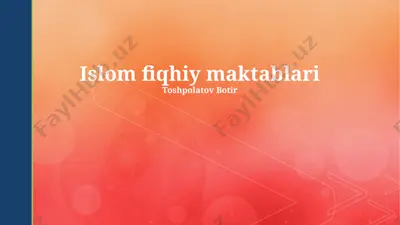 islom fiqhiy maktablari — PPTX