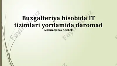 daromad hisobi tizimlari — PPTX