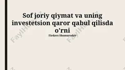 yumshoq oqim qiymatini baholash va qo'llash misollari — PPTX