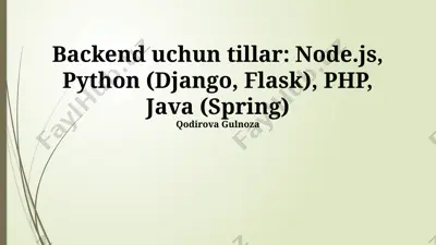 server tomon dasturlash tillari taqqoslashi — PPTX