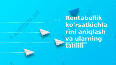 rentabilitet ko'rsatkichlarini aniqlash va ularning tahlili — PPTX